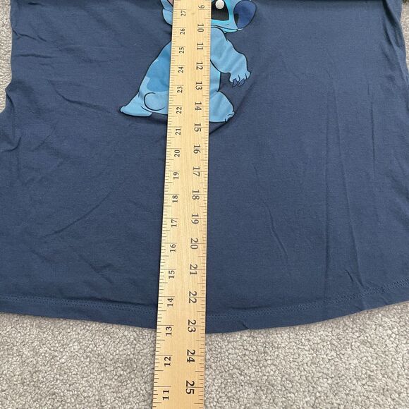 Disney Stitch Graphic T-Shirt Juniors XXL Blue Crew Neck Short Sleeve Cotton Tee - Picture 7 of 11